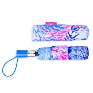 Lilly Pulitzer Travel Umbrella- Kaleidoscope Coral
